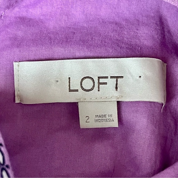 LOFT border Ruffle Midi Pocket Dress Paisley Teired Cottegecore Peasent 2 Boho - Picture 9 of 10